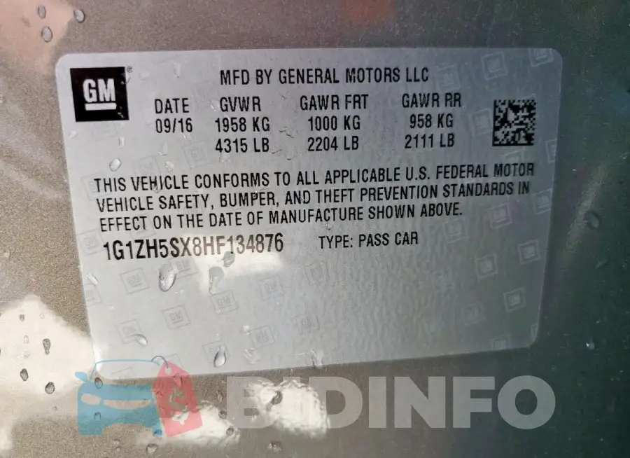 1G1ZH5SX8HF134876 Photo# 12
