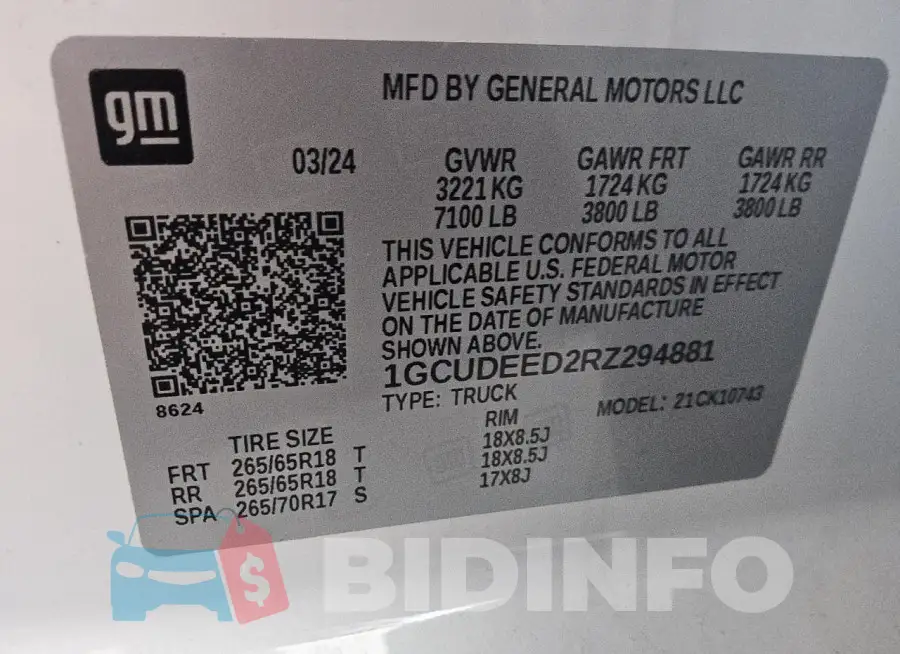 1GCUDEED2RZ294881 Photo# 12