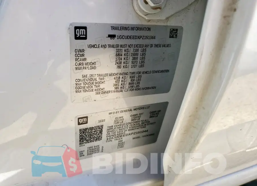 1GCUDEEDXPZ151044 Photo# 12