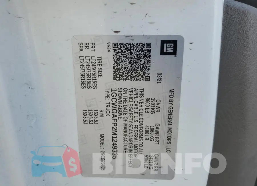 1GCWGAFP2M1249335 Photo# 13