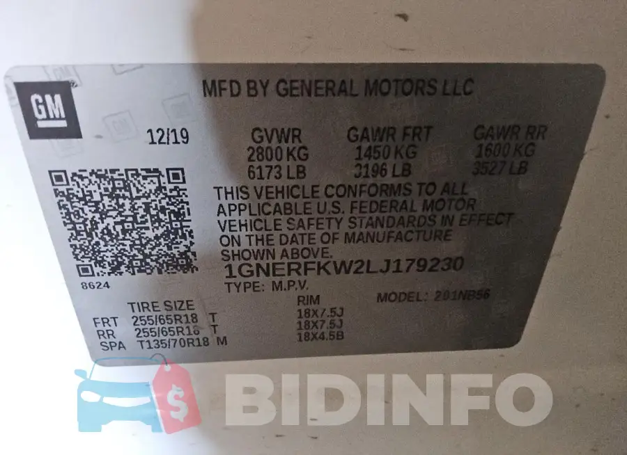 1GNERFKW2LJ179230 Photo# 13