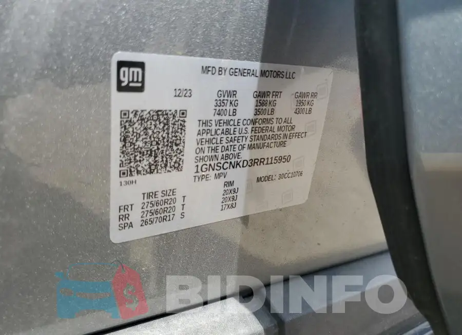 1GNSCNKD3RR115950 Photo# 14