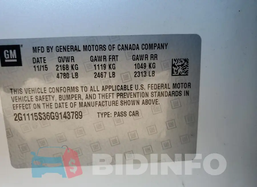 2G1115S36G9143789 Photo# 12