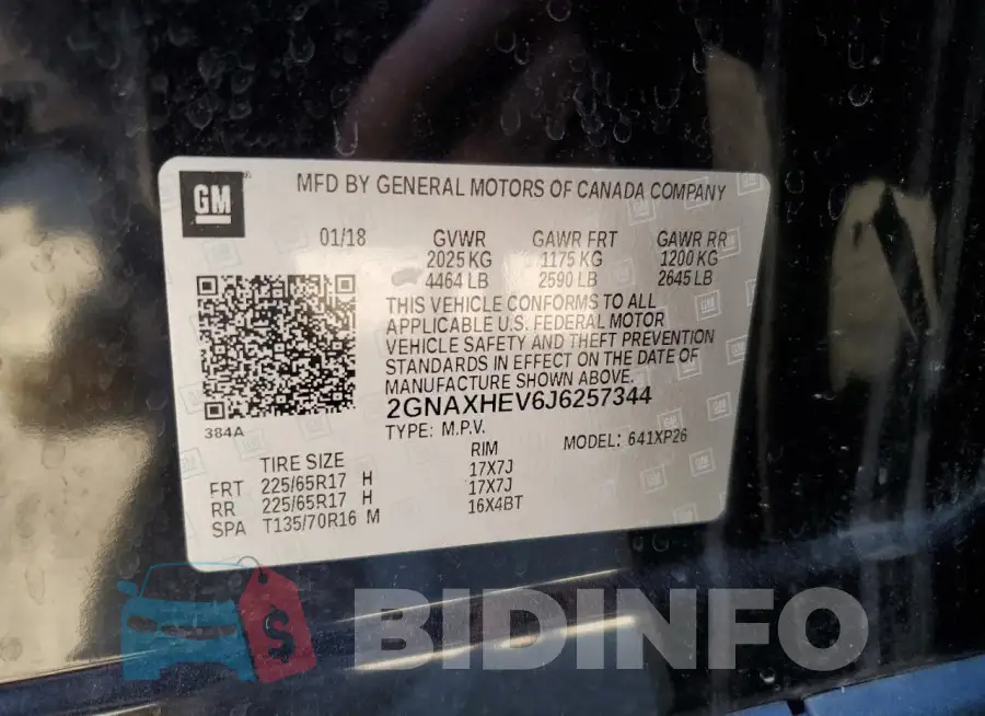 2GNAXHEV6J6257344 Photo# 13