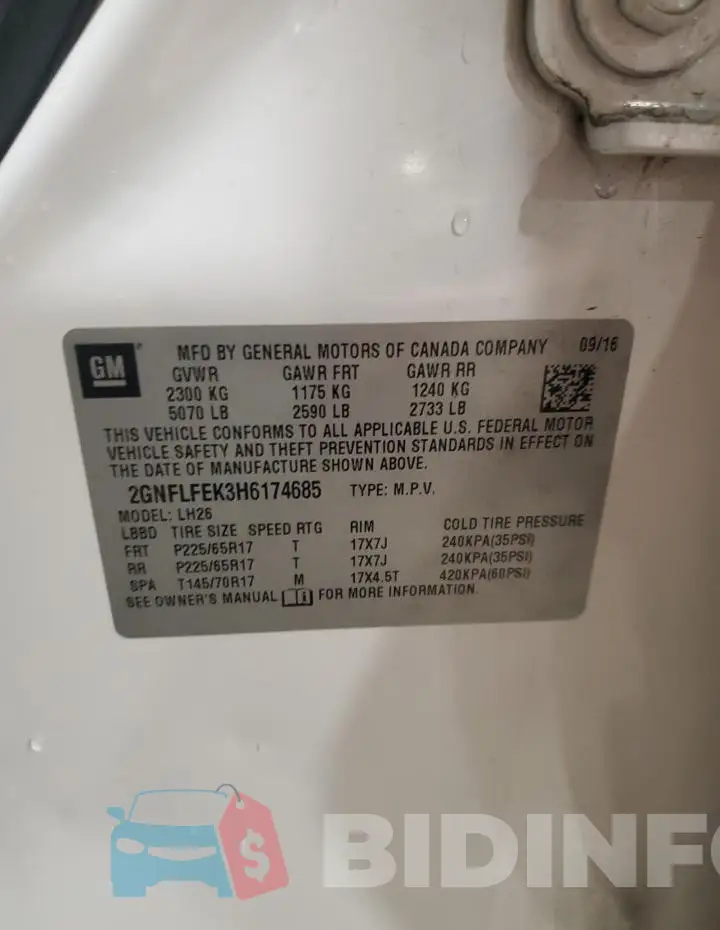 2GNFLFEK3H6174685 Photo# 12