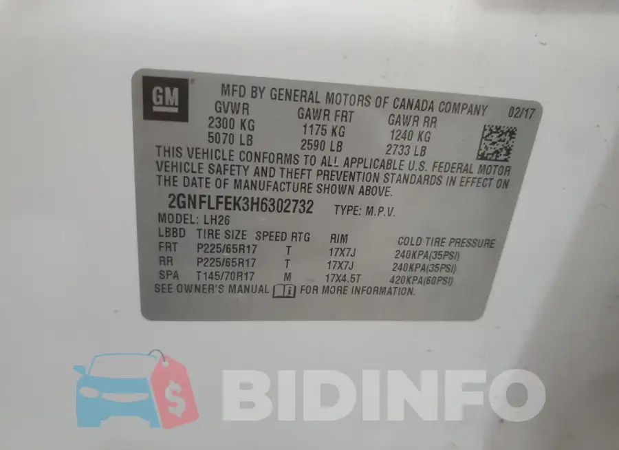 2GNFLFEK3H6302732 Photo# 14