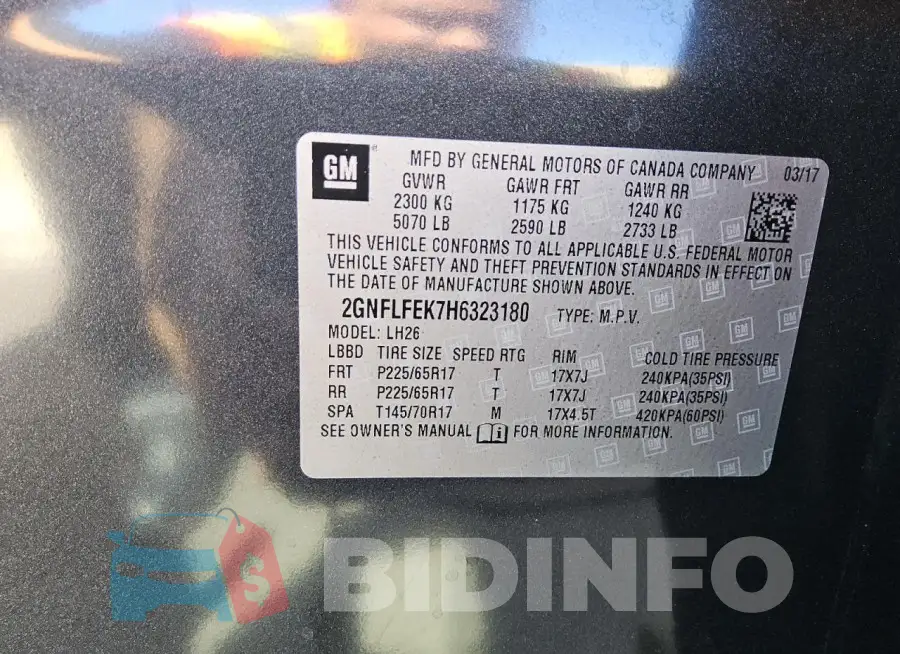 2GNFLFEK7H6323180 Photo# 13