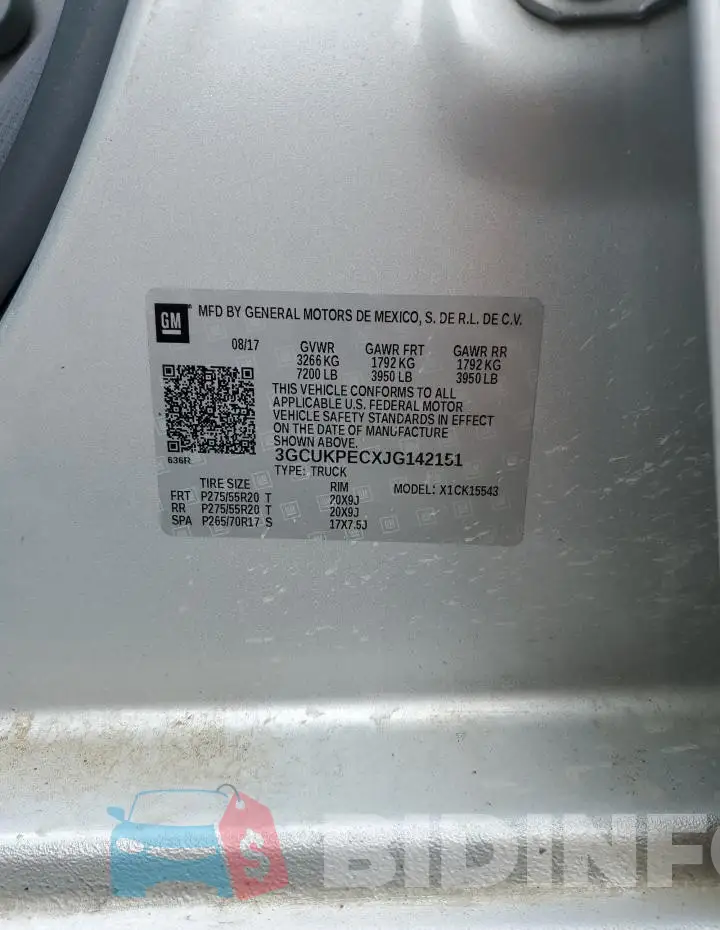 3GCUKPECXJG142151 Photo# 12
