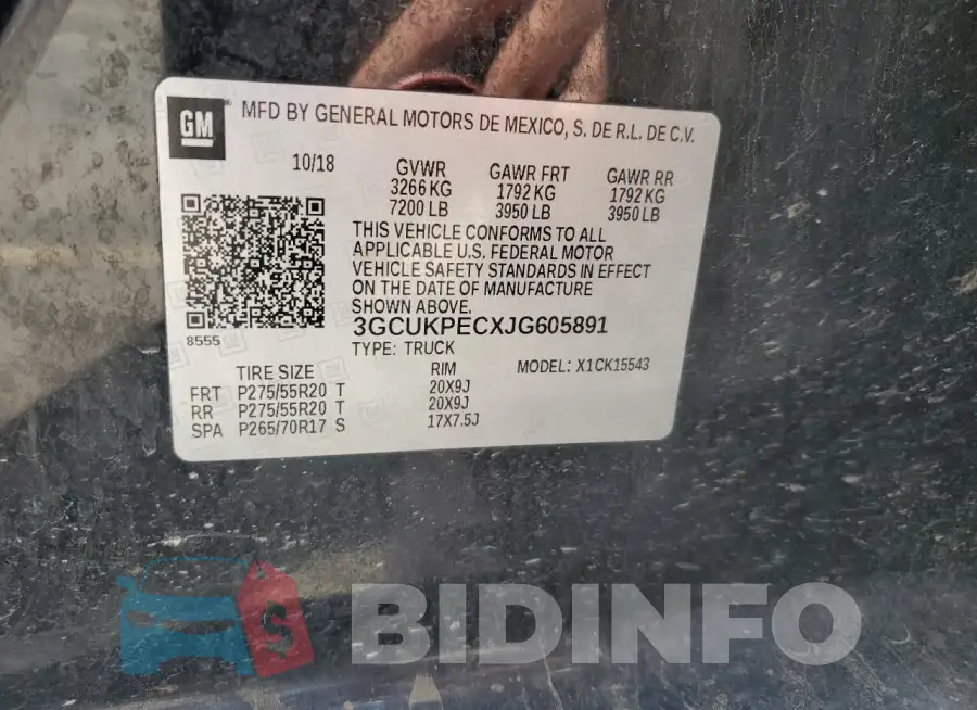 3GCUKPECXJG605891 Photo# 12