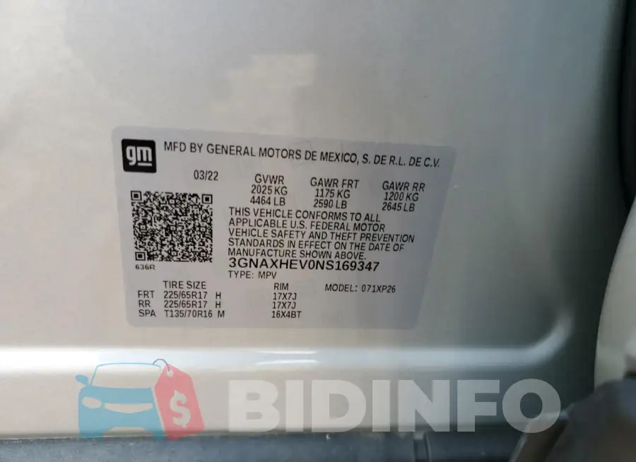 3GNAXHEV0NS169347 Photo# 13