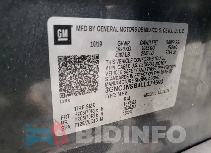 3GNCJNSB4LL174593 Photo# 13