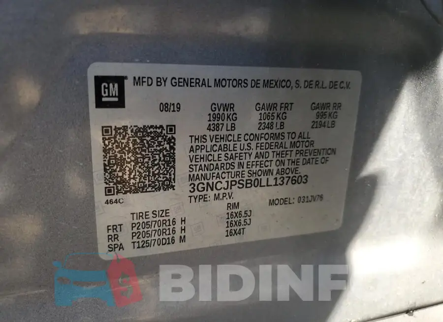 3GNCJPSB0LL137603 Photo# 13