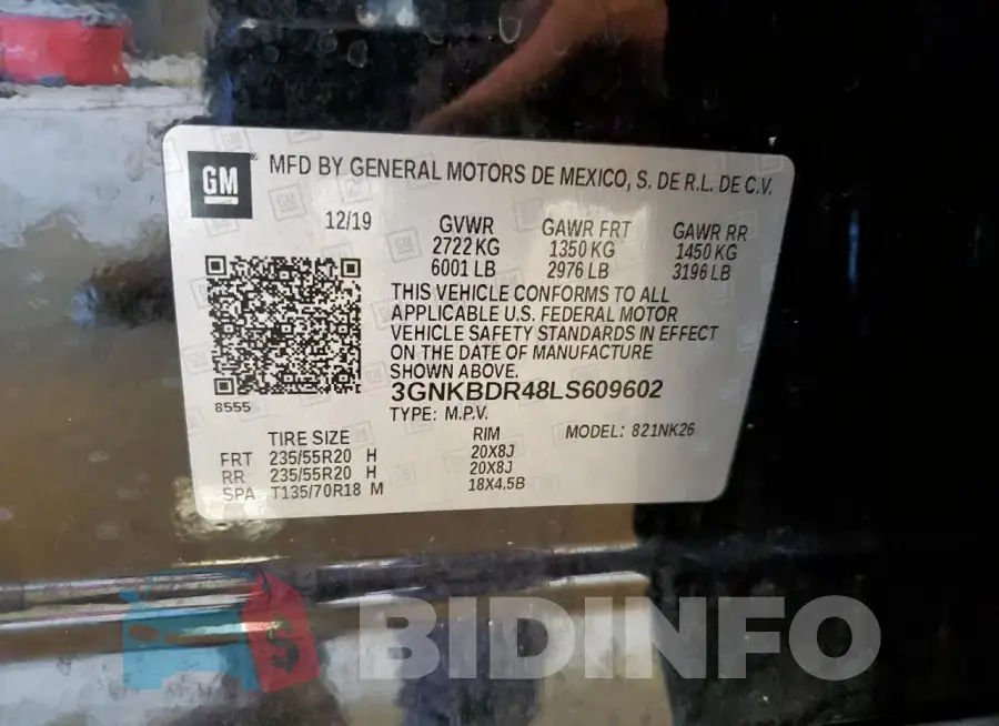 3GNKBDR48LS609602 Photo# 13