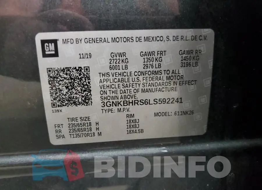 3GNKBHRS6LS592241 Photo# 13