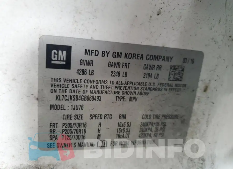 KL7CJKSB4GB660493 Photo# 13
