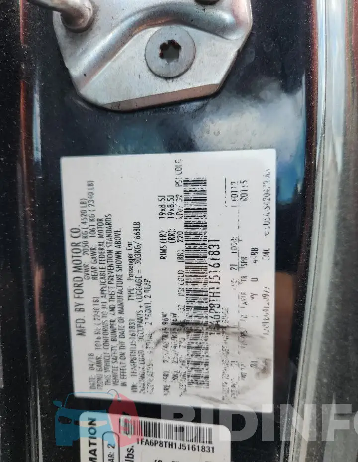 1FA6P8TH1J5161831 Photo# 12