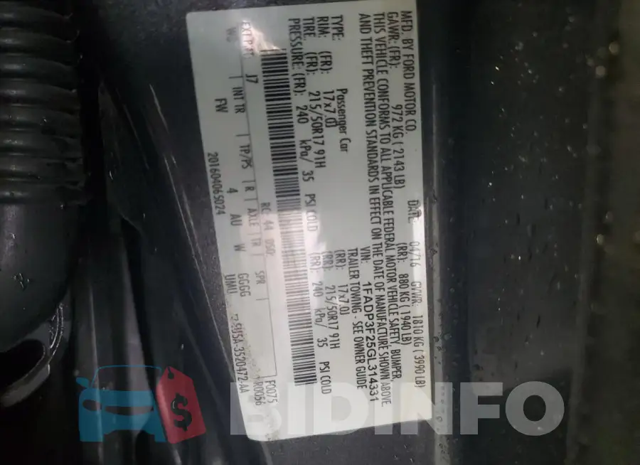 1FADP3F25GL314331 Photo# 12