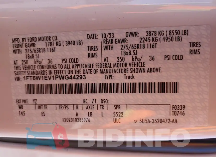 1FT6W1EV1PWG44293 Photo# 12