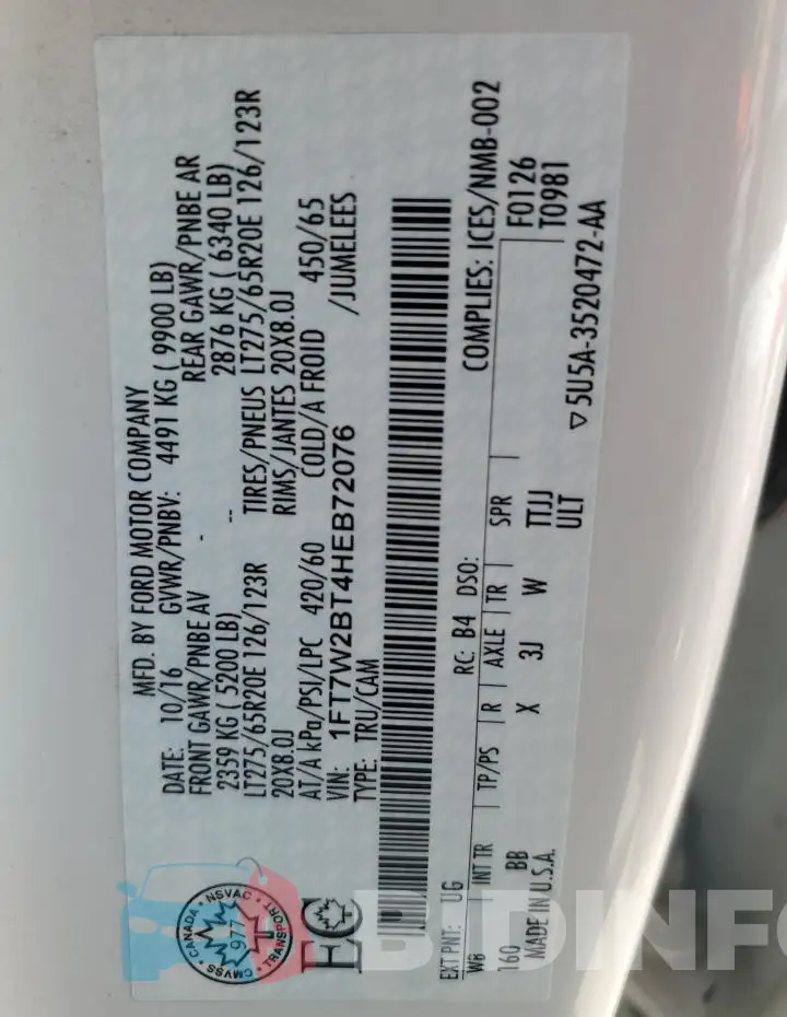 1FT7W2BT4HEB72076 Photo# 12