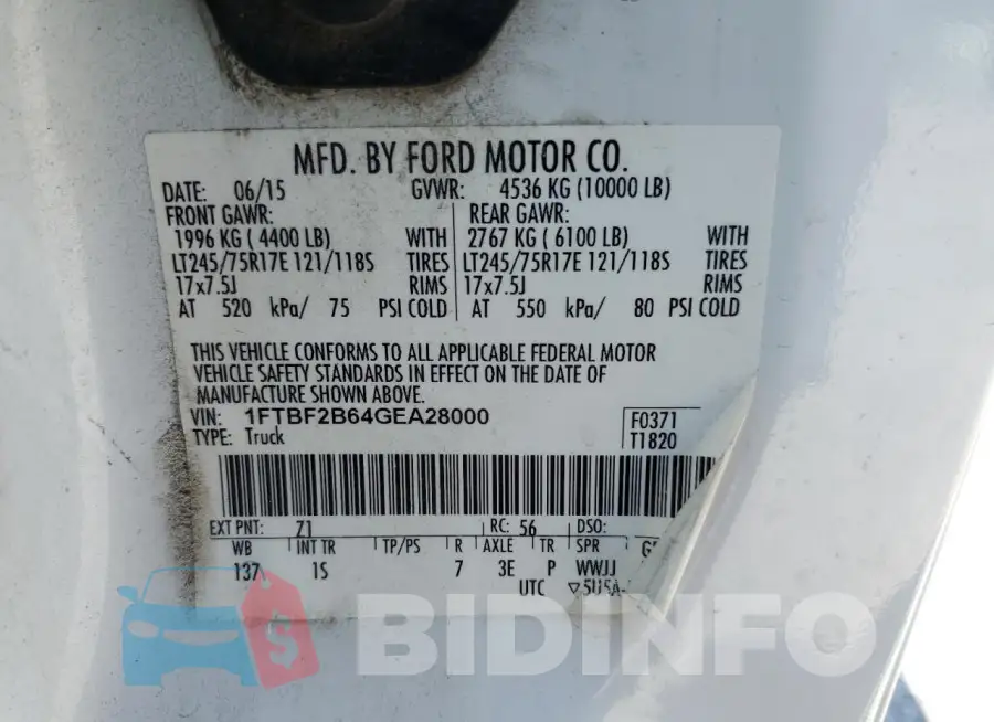 1FTBF2B64GEA28000 Photo# 13