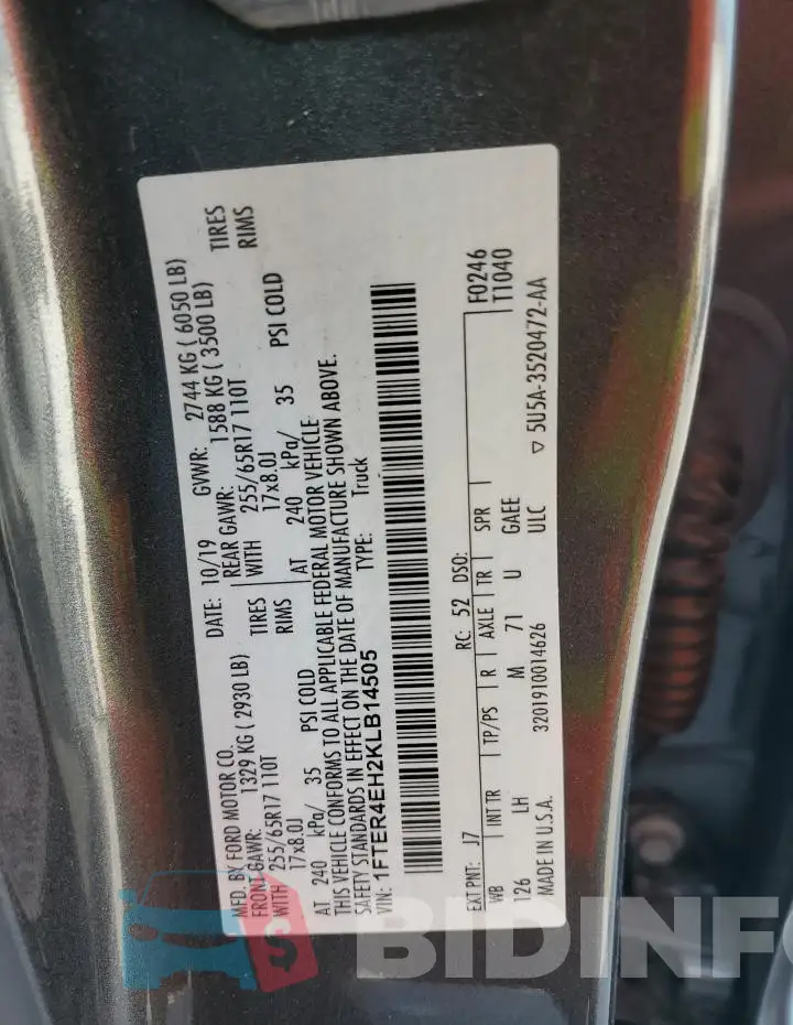 1FTER4EH2KLB14505 Photo# 12