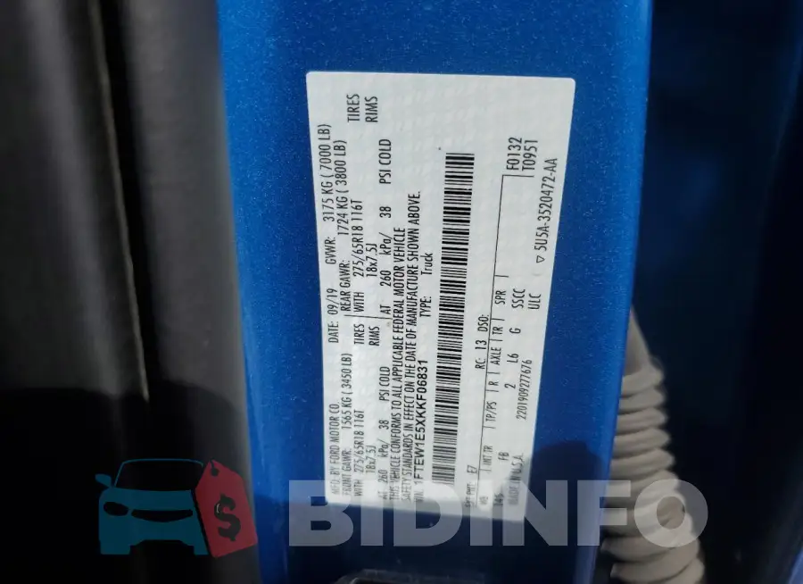1FTEW1E5XKKF06831 Photo# 12