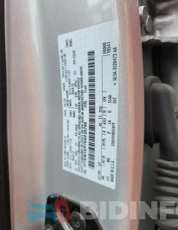 1FTEW1EP7KKF20798 Photo# 12