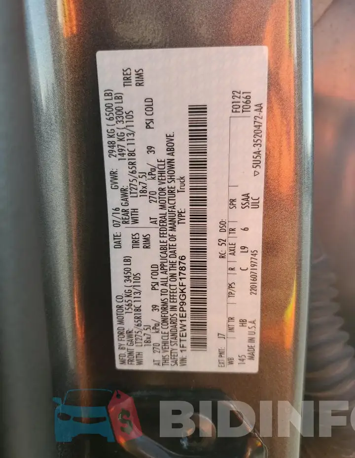 1FTEW1EP9GKF17876 Photo# 12