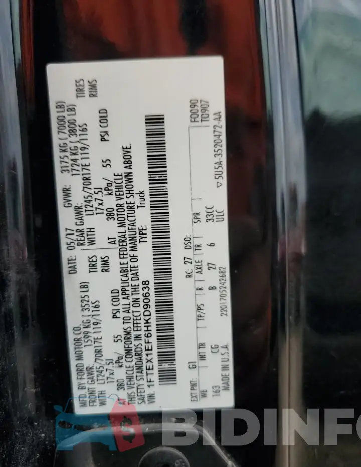 1FTEX1EF6HKD90638 Photo# 12