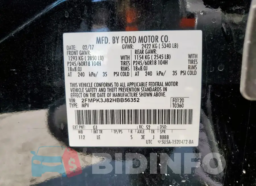 2FMPK3J82HBB56352 Photo# 13