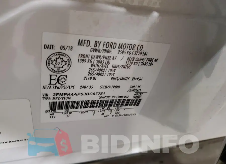 2FMPK4AP5JBC07751 Photo# 13