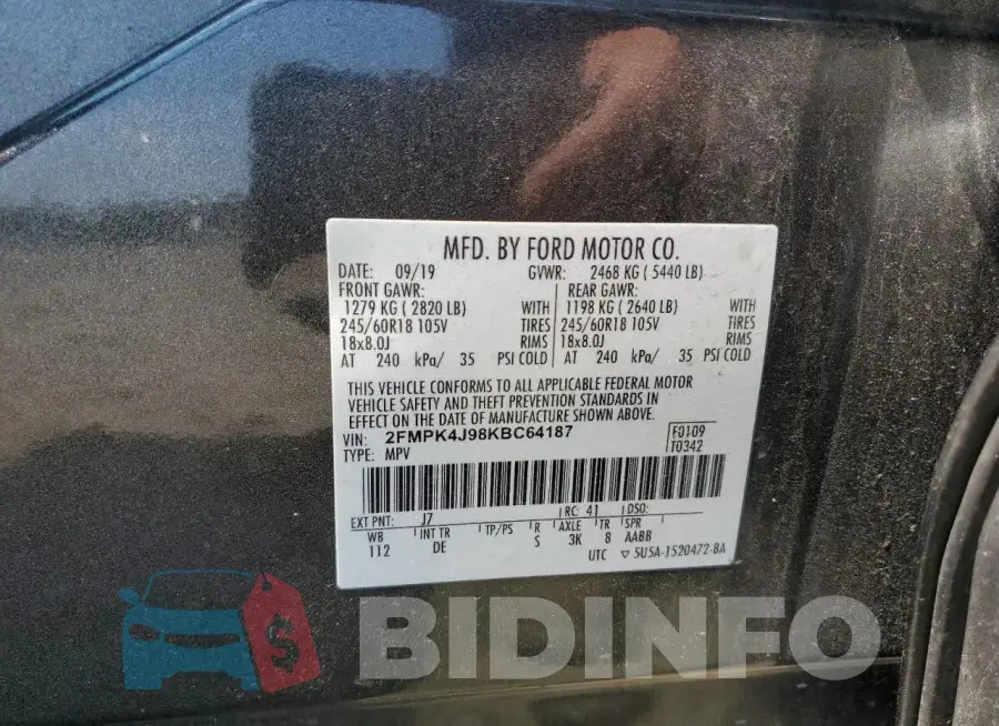 2FMPK4J98KBC64187 Photo# 13