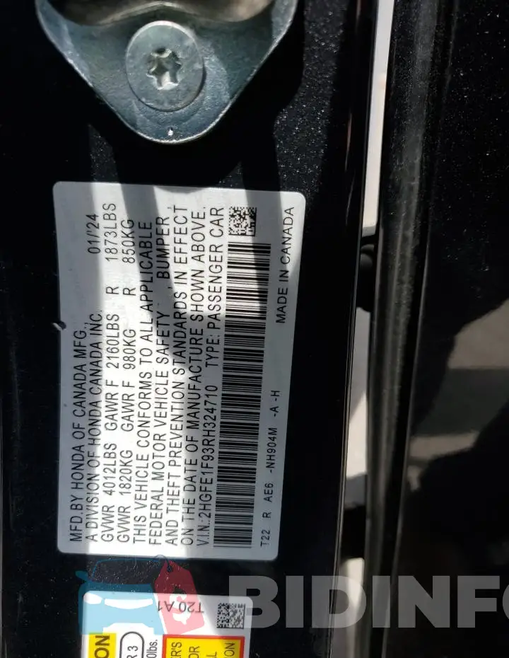 2HGFE1F93RH324710 Photo# 12