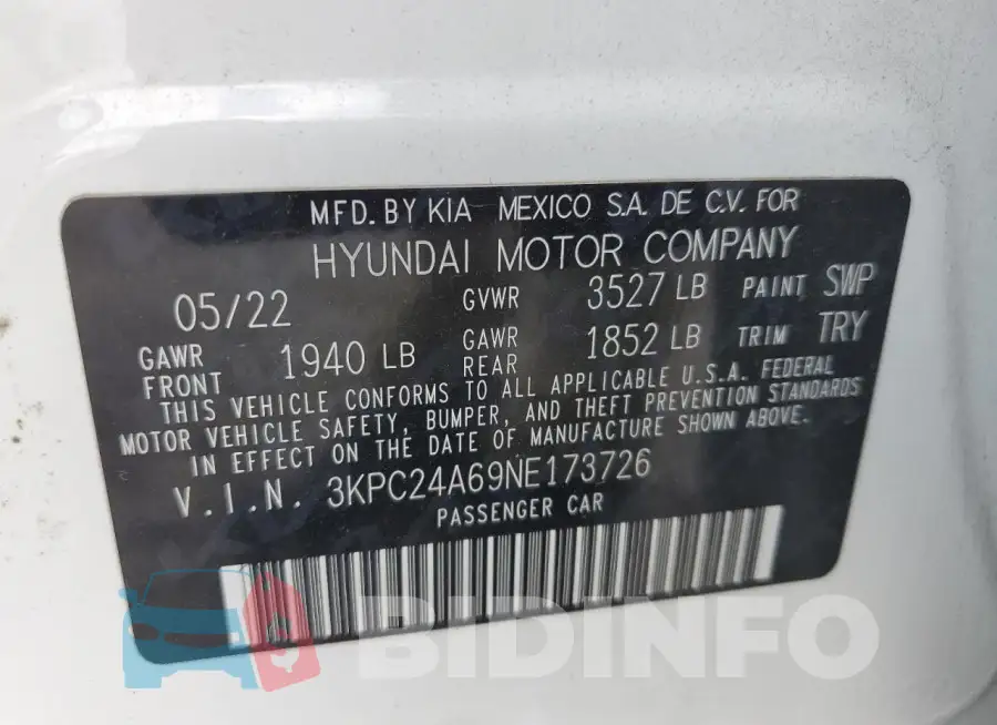 3KPC24A69NE173726 Photo# 12