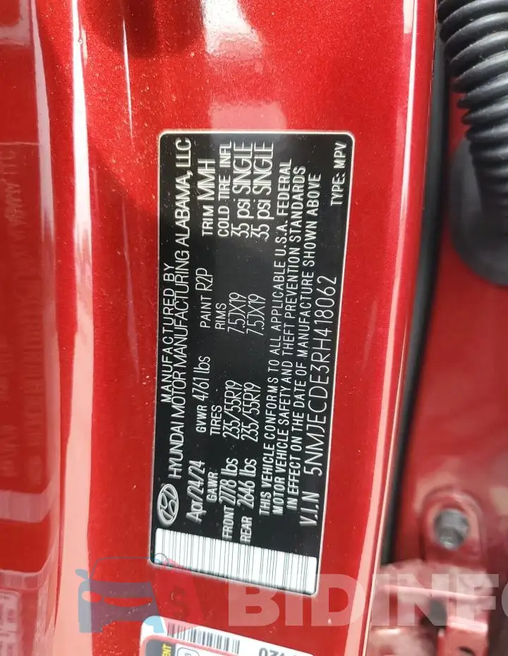 5NMJECDE3RH418062 Photo# 13