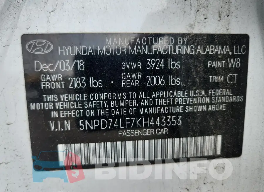 5NPD74LF7KH443353 Photo# 12