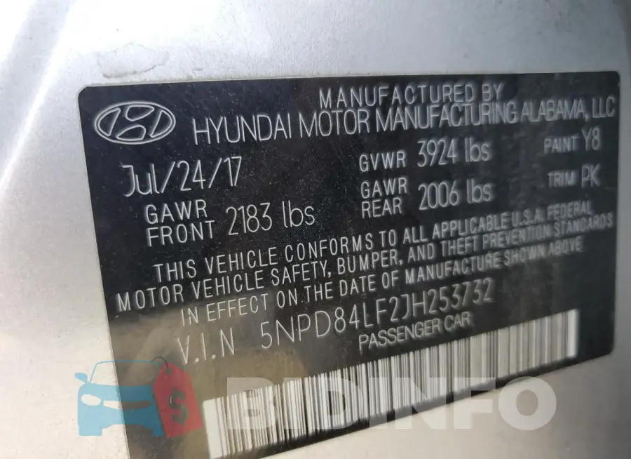 5NPD84LF2JH253732 Photo# 13