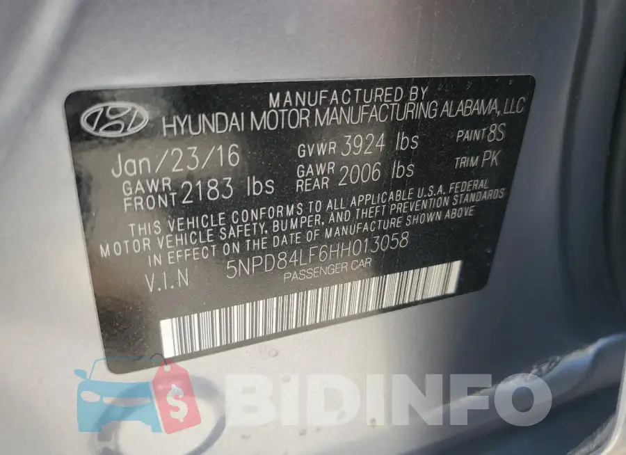 5NPD84LF6HH013058 Photo# 12