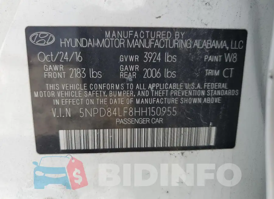 5NPD84LF8HH150955 Photo# 12
