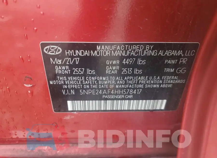 5NPE24AF4HH578417 Photo# 12