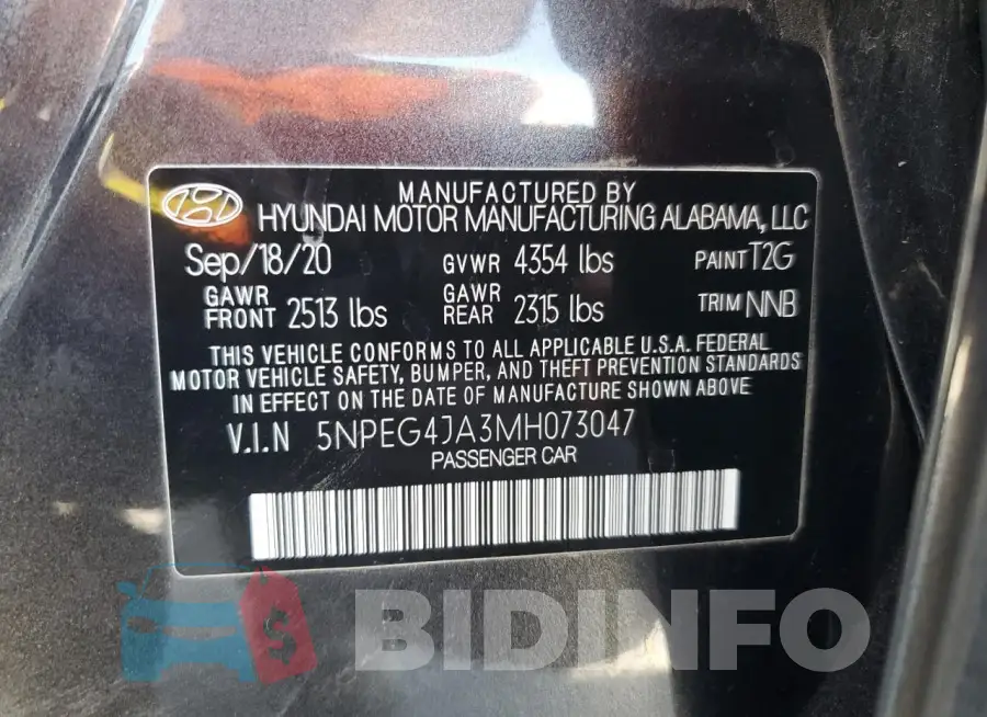 5NPEG4JA3MH073047 Photo# 12