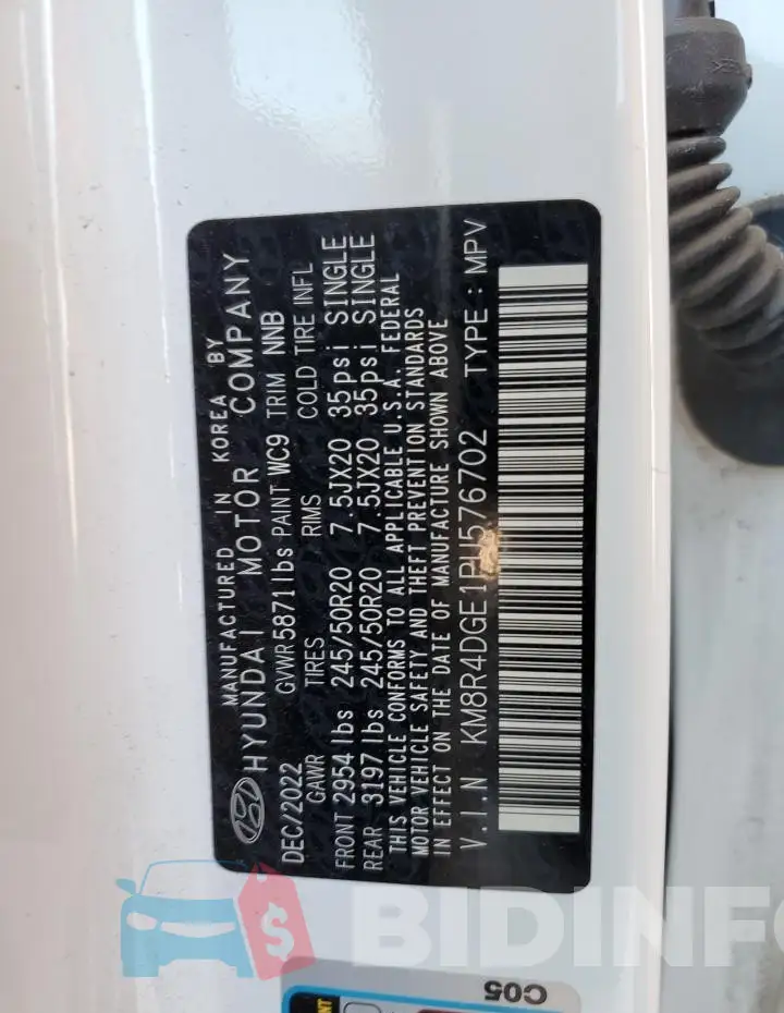 KM8R4DGE1PU576702 Photo# 14
