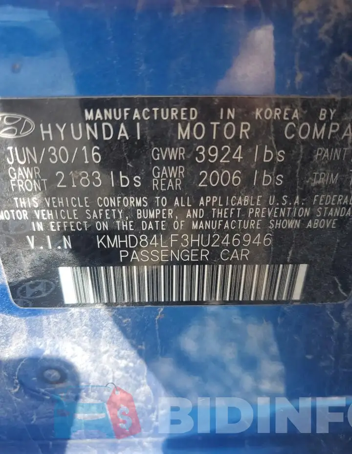 KMHD84LF3HU246946 Photo# 12