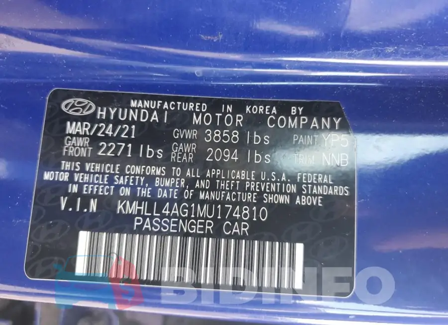KMHLL4AG1MU174810 Photo# 12