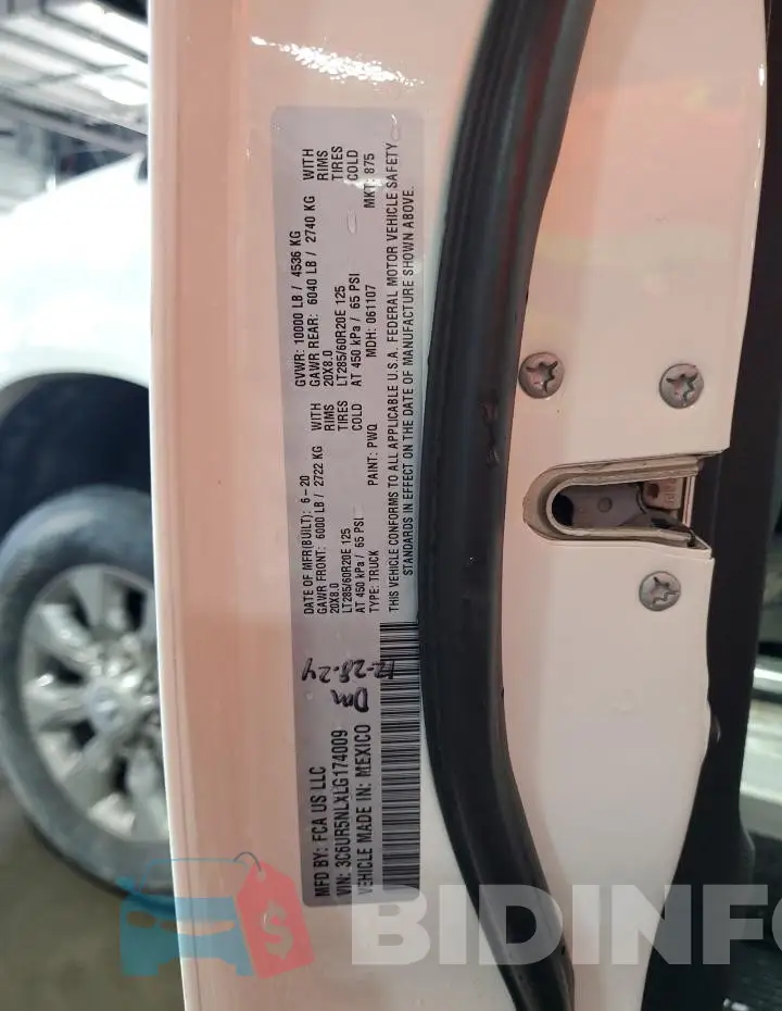 3C6UR5NLXLG174009 Photo# 12