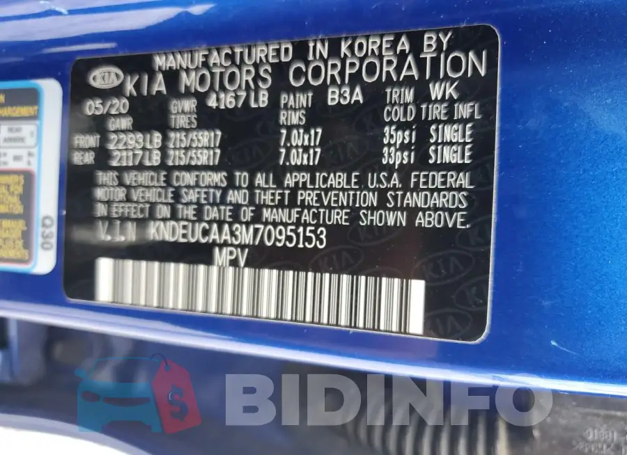 KNDEUCAA3M7095153 Photo# 13