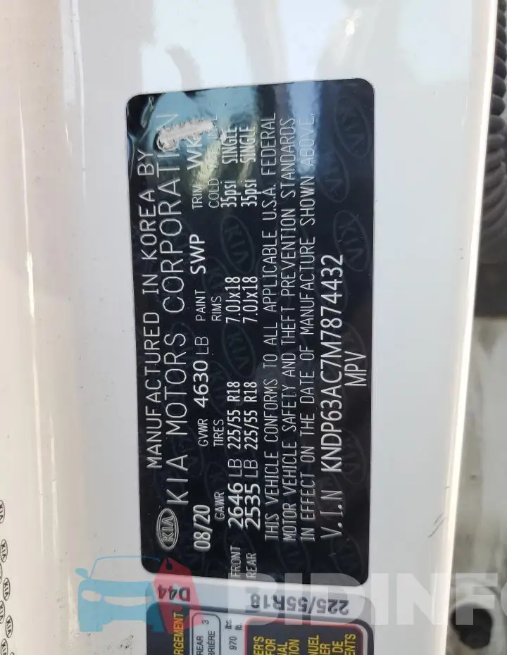 KNDP63AC7M7874432 Photo# 14