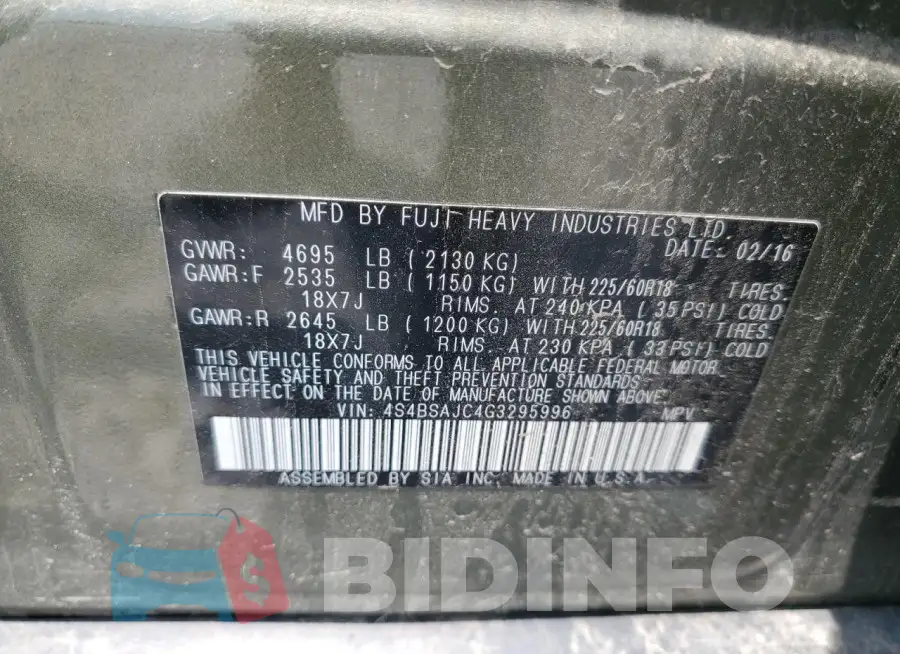 4S4BSAJC4G3295996 Photo# 13