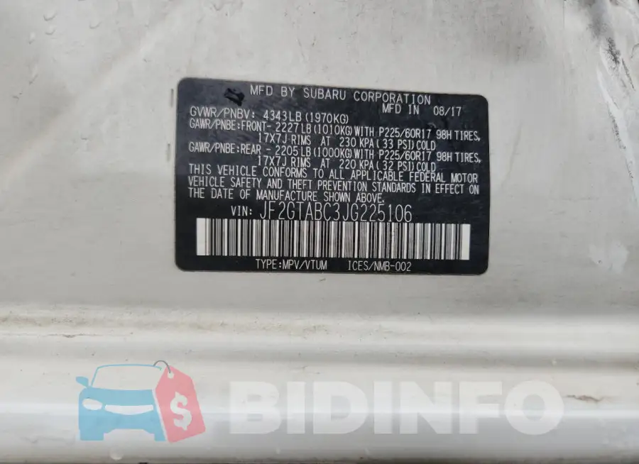 JF2GTABC3JG225106 Photo# 14