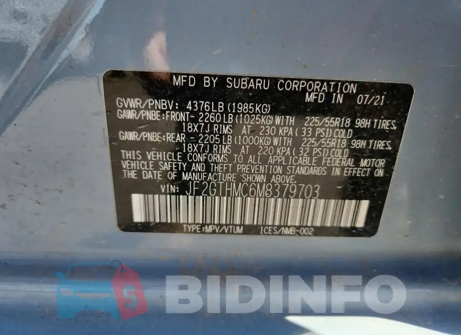 JF2GTHMC6M8379703 Photo# 13
